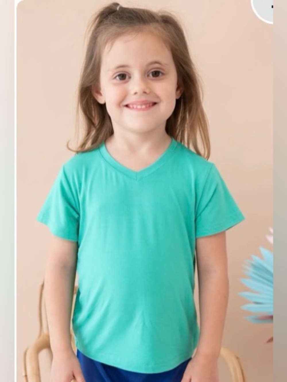 Kyte Baby Caribbean Teal v neck tee NIB size 4T